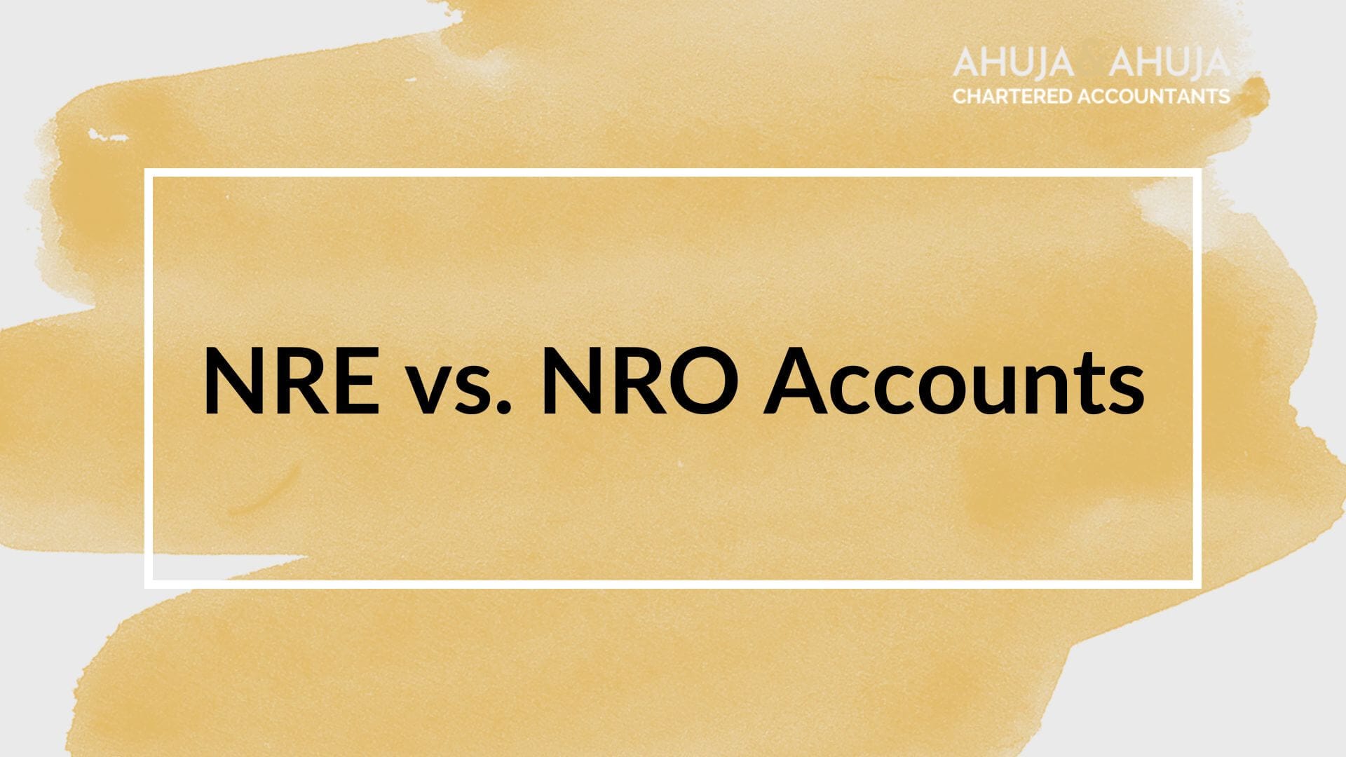 NRE vs. NRO Accounts